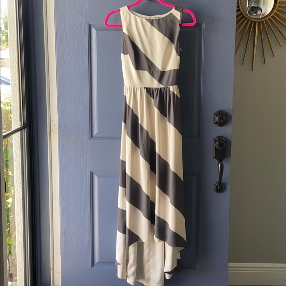 ASOS Striped Open Back High Low Hem Dress 2